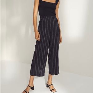 LIKE NEW Aritzia Wilfred Faun PantBlack/Oak stripe, wide-leg pant